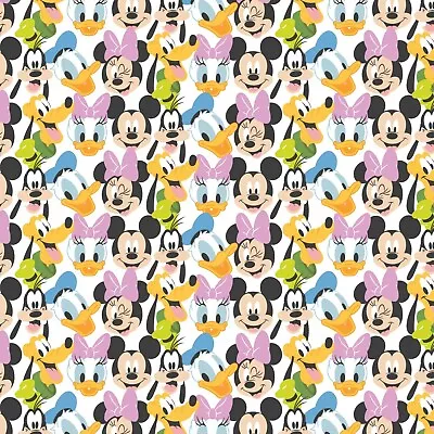 BTY Disney Mickey Mouse Play All Day Here Comes The Fun White Cotton Fabric 1020 • $11.25
