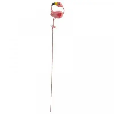 Mingo's Stake Fun Colourful Pink Flamingo Boarder Flowerbed Pot Stick Ornament • £8.99