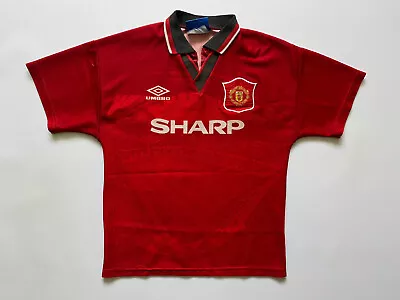 Vintage Manchester United England 1994/1995 Home Football Shirt Umbro Child • £54