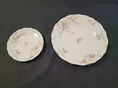 1 Each C. Ahrenfeldt Limoges Dinner & Bread Plates Pink Gold Flowers France • $7.50