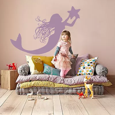 Mermaid Wall Decal Water Art Nymph Stickers Bathroom Decor Nursery Decal MN834  • $74.99