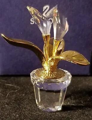 $55 • Buy Preowned Swarovski Gold Potted Calla Lilly #675654 No Certificate