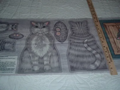 Vtg Robin Betterley 1 Mommy 2 Kittens & Quilt Pillow Block Fabric Panel #PB4 • $9.99