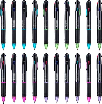 20 Pack 0.7Mm 4-In-1 Multicolor Ballpoint Pen，4-Color Retractable Ballpoint Pens • $21.89