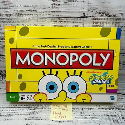 2010 Monopoly Game Hasbro Nickelodeon SpongeBob SquarePants Edition READ • $21.60