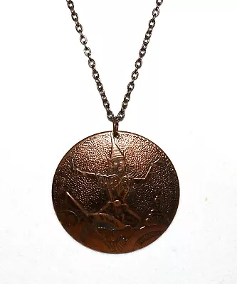 Vintage Siam Nielloware Mekkala  Goddess Copper Pendant With 24  Chain Necklace  • $14.99