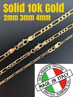 Real Solid 10k Gold 2-4mm Figaro Link Chain 18-30  Men's Ladies Italy Necklace • $147.23