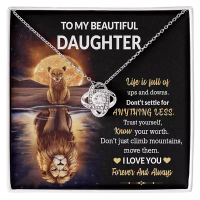 Lion Daughter Necklace From Dad To My Beautiful Daughter Love Knot Necklace • $19.99