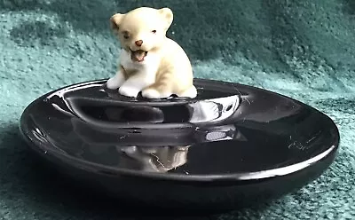 Vintage Wade Whimtray Pottery Model Of A Lion Cub Trinket Dish  Black • £4.50