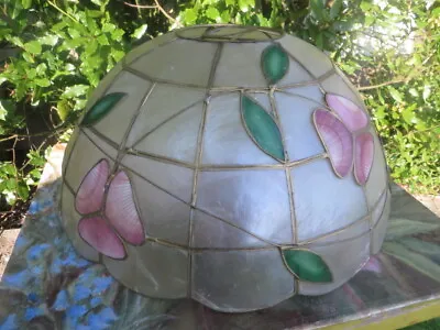 £12.95 • Buy Capiz Shell Lampshade Flowers Gold Dome / Scrolls . Damage
