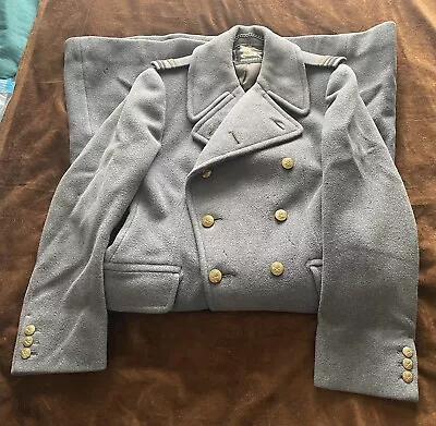 Named 1940 Burberry RAF Officer Greatcoat WW2 Flying Aircrew Overcoat • £200