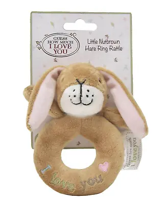 Guess How Much I Love You Plush Ring Rattle Little Nutbrown Hare Baby Boy Girl • £10.97