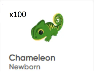 Adopt Pets Me 100x Chameleon Or 50x Chameleon No Potion Newborns Or Mega Or Neon • $29.99