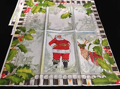4 MacKenzie Childs Merry Christmas Santa Paper Guest Napkins For Decoupage • $9