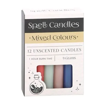 Pack Of 12 Mixed Colour Spell Candles • £5.50