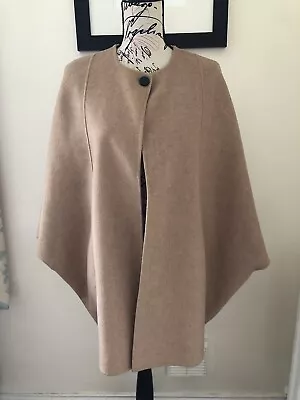 £44.99 • Buy ZARA Handmade Wool Cape Poncho Camel Tan Bloggers ASO Olsen Twins Size M