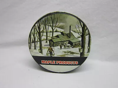 Maple Sugar Syrup Candy Tin Vtg Old Metal Gift Can Vermont • $11.99