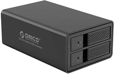 ORICO 2 Bay 3.5 Inch Aluminium RAID HDD Enclosure USB 3.0 SATA Hard Drive Caddy • £95.95