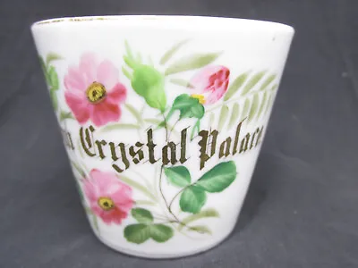 Antique Porcelain Mustache Cup Mug PRESENT FROM CRYSTAL PALACE Souvenir Germany • $19.99