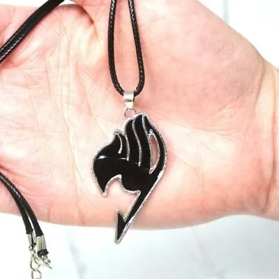 FAIRY-TAIL Black Guild Badge Anime Corded Pendant Necklace Birthday Gift  • £9.95