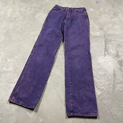 Vintage Sasson Women’s Jeans 26x32 80s Purple Denim 90s Straight • $29.99