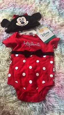 Minnie Mouse Vest & Hat Set 12/18 Months  • £4