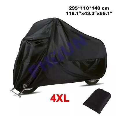 $22.71 • Buy Black XXXXL Motorcycle ATV Cover Rain Dust UV Waterproof Protector Outdoor +HOLE