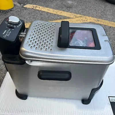 T-Fal Ultimate EZ Clean Stainless Steel Deep Fryer W Basket 3.5 Liter Pre-Owned • $65