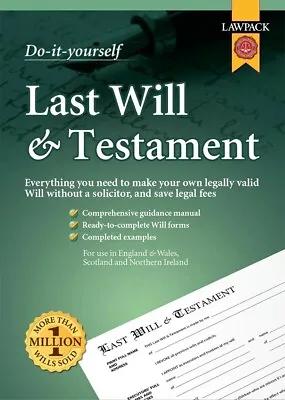 £17.99 • Buy  Last Will & Testament Superior Kit By Lawpack