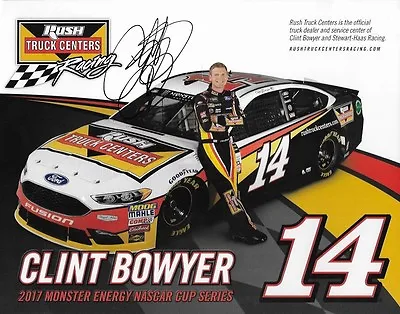 Signed 2017 Clint Bowyer  Rush Truck Centers  #14 Monster Energy Nascar Postcard • $7.99