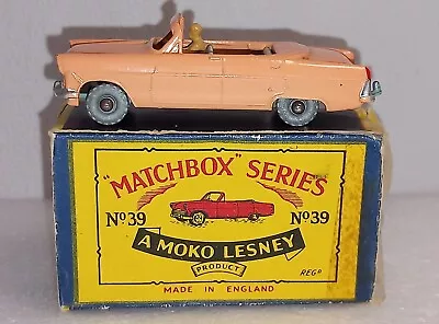 Matchbox Lesney 39 Ford Zodiac Convertible MW 1957 EXC+ NM & Poor Box • $46.63