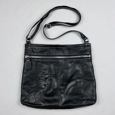 Margot Genuine Leather Black Crossbody Bag Purse • $14.50