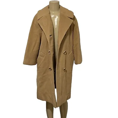 $70.40 • Buy Bullock's Vintage VTG USA Union Made Tan Camel Hair Oversized Winter Long Coat