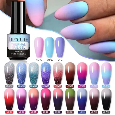LILYCUTE Thermal Gel Polish Soak Off UV LED Color Changing Gel Nail Art Varnish • $5.49