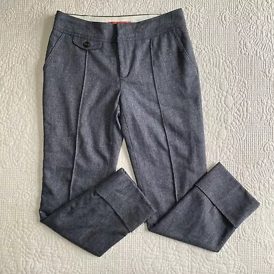 CARTONNIER Anthropologie Gray Wool Blend Cropped Rolled Cuffs Mid Rise Pants  6 • $32