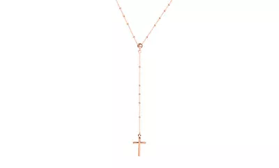 925 Sterling Silver Rosary Beaded Cross Necklace For Women Girls - 3 Colors • $14.99