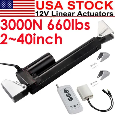 DC 12V 3000N 660lbs Linear Actuator Heavy Duty Stroke 2 ~40  1000MM Waterproof • $44.99