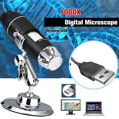 $22.29 • Buy 1000X USB Mini Microscope Handheld 8 LED Digital Microscope Electron Microscope