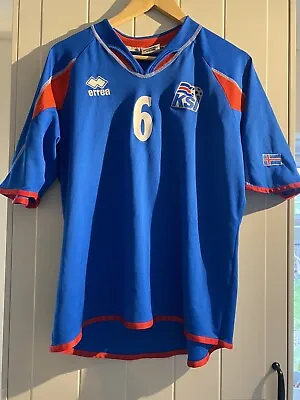 Iceland Football Shirt 2006/08 Size: Medium VG Condition. Steinsson On Back • £23