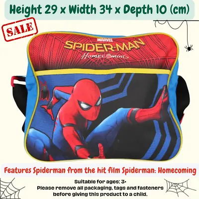 Spiderman Boys Marvel Backpack Cross Body Shoulder Satchel Hand Luggage Bags • £6.99