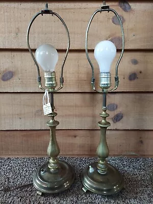 Vintage Pair Of Stiffel Style Brass Table Lamps 1950's American Embassy Germany • $89.93