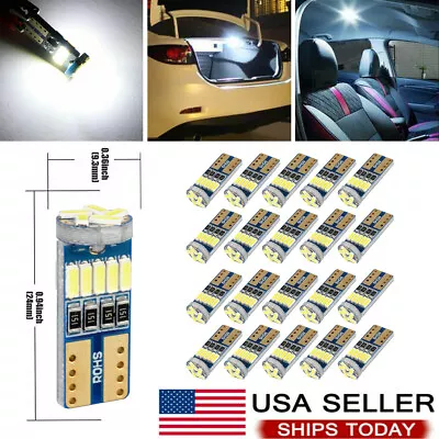 20PCS T10 W5W 4014 LED Canbus Error Free Light Bulbs 15SMD Car Wedge Maps Lamp • $10.99