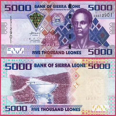 Sierra Leone 5000 Leones 2010 P32 Banknote Unc • $8