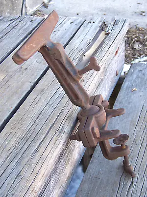 Vintage Antique #95 Hand Saw Swivel Vise Sharpening Bench Mount Old Clamp Tool • $55