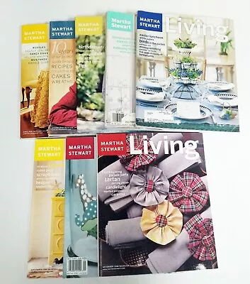 8 Martha Stewart Living Magazines 1997 1998 & 2001 • $39.95