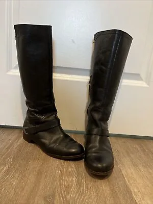 UGG Australia Channing Tall Black Leather Harness Riding Boot-size Women 7 • $50