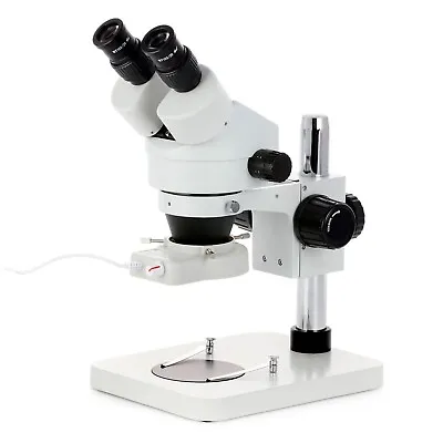 Amscope 7X-45X Binocular Zoom Stereo Microscope On Pillar Stand + 70-LED Light • $340.99