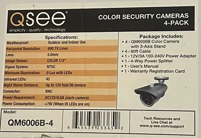 Q-See Security Camera System Qm6006b-4 • $89