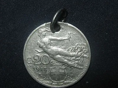 Vintage Antique Italy Italian Lire Flying Lady Coin Pendant Charm Necklace • $8.99