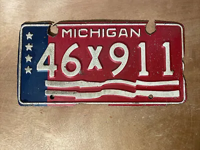 1976 Michigan Municipal License Plate # 46X 911 • $45.49